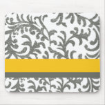 Yellow and Grey Floral Pattern mousepads