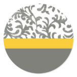 Yellow and Grey Floral Pattern stickers