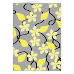 Yellow and Grey Flowers. Floral Pattern. Cards