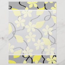 Yellow and Grey Flowers. Floral Pattern. Personalized Flyer