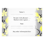 Yellow and Grey Flowers. Floral Pattern. Personalised Invitation