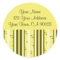 Yellow and Olive Green Address Labels Stickers
