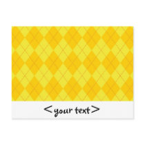 Yellow and Orange Argyle Pattern Post Card