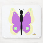 Yellow And Purple Butterfly Mouse Mats