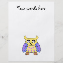 Yellow and purple owl full colour flyer
