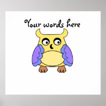 Yellow and purple owl