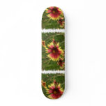 Yellow and Red Gaillardia Flower Skateboard