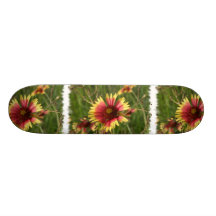 Yellow and Red Gaillardia Flower Skateboard