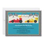 Yellow and Red Race Car Birthday Party Custom Invite