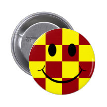 Yellow and Red Smiley Face Button