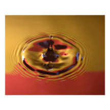 Yellow and Red Water Drop Photographic Print