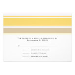 Yellow and Tan Stripes Wedding RSVP Custom Invitation