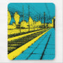 Yellow and Turquoise Urbanscape Mousepad