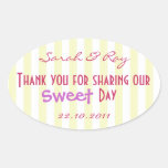 Yellow and white Candy stripe love sticker