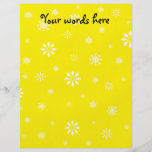 Yellow and white snowflakes pattern custom flyer