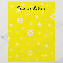 Yellow and white snowflakes pattern custom flyer