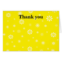 Yellow and white snowflakes pattern greeting cards