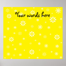 Yellow and white snowflakes pattern print