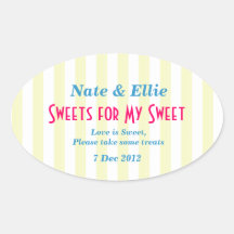 Yellow and white "sweets for my Sweet" Sticker