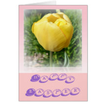 Yellow April Tulip Easter Card