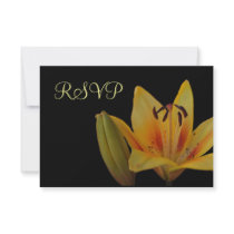 Yellow Asiatic Lily RSVP Card Invites