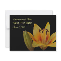 Yellow Asiatic Lily Save The Date Cards Custom Announcements