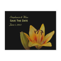 Yellow Asiatic Lily Save The Date Postcard