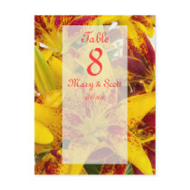 Yellow  Asiatic Lily Table Number postcard