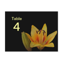 Yellow Asiatic Lily Table Number Postcard