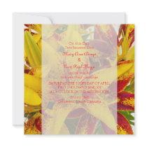 Yellow  Asiatic Lily Wedding Invitation