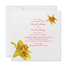 Yellow  Asiatic Lily Wedding Invitation