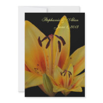 Yellow Asiatic Lily Wedding Invitation with RSVP