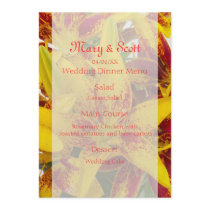 Yellow Asiatic Lily Wedding Menu
