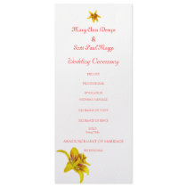 Yellow Asiatic Lily wedding program