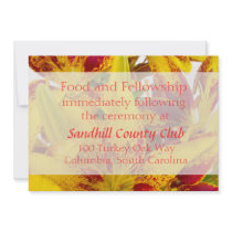 Yellow Asiatic Lily Wedding Reception card