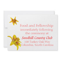 Yellow Asiatic Lily Wedding Reception card