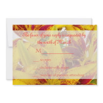 Yellow  Asiatic Lily Wedding RSVP card