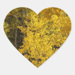 Yellow Aspen Forrest Heart Sticker