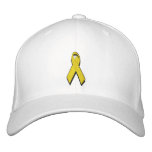 yellow awareness ribbon embroidered hats