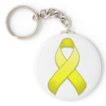 Yellow Awareness Ribbon Keychain