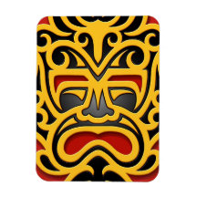 Yellow Aztec Mask Magnet