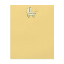 Yellow Baby Pram. Flyer Design