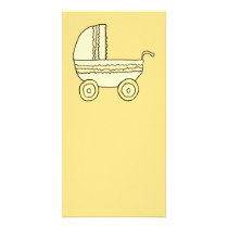 Yellow Baby Pram. Picture Card