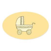 Yellow Baby Pram. Sticker