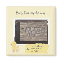 Yellow Baby Ultrasound Photo Custom Duck Magnet