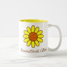 Yellow Basketball Girl Mugs