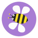 Yellow Bee Round Stickers