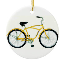 YELLOW BICYCLE CHRISTMAS ORNAMENT