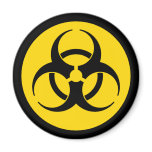 Yellow Biohazard Symbol Magnet