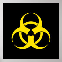 Yellow Biohazard Symbol Poster